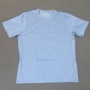 Greyson Shirt Tee‎ T-Shirt Guide Sport Mens Lg Logo Wolf Blue Nylon Spandex Golf